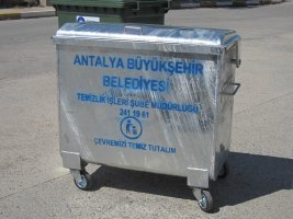 770 Litre Sıcak Daldırma Galvanizli Çöp Konteyneri